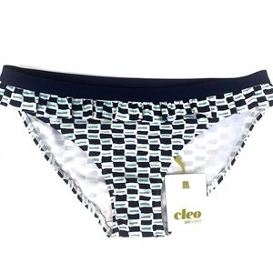 NWT Cleo by Panache “Lucille Frille” Nautical Navy/Green Bikini Bottom